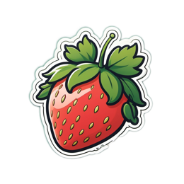 strawberry sticker SVG PNG design with clean design elements