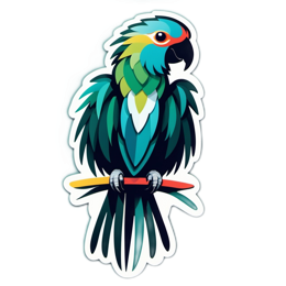 parrot colorful sticker SVG PNG design with clean design elements