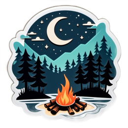 camping night SVG PNG design with clean design elements