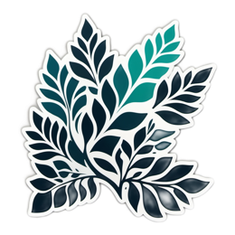 leaves nature botanical SVG PNG design with clean design elements, red and green floral elements