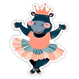 dancing hippo SVG PNG design