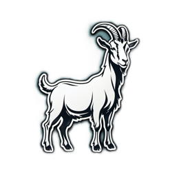 goat illustration SVG PNG design with clean design elements