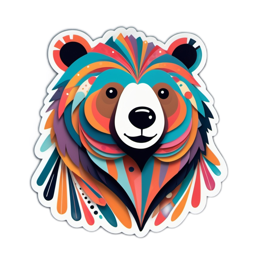 fantasy colorful bear SVG PNG design with clean design elements