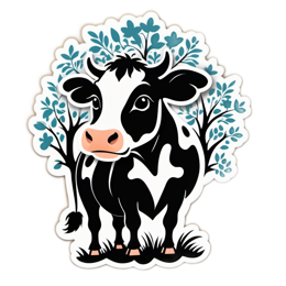 cow nature SVG PNG design with clean design elements