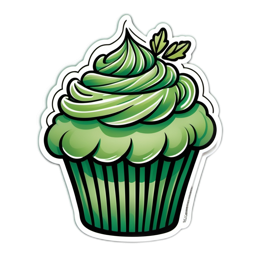 cupcake green frosting SVG PNG design with clean design elements