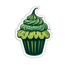 cupcake green SVG PNG design with clean design elements
