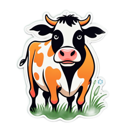 farm cow SVG PNG design with clean design elements