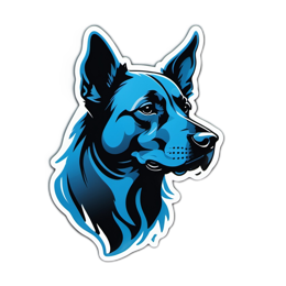 dog blue SVG PNG design with clean design elements