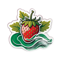 strawberry illustration SVG PNG design with clean design elements, red and green floral elements