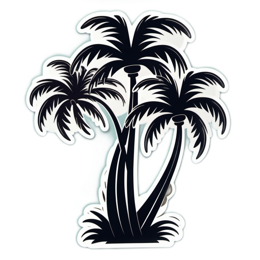 palmtrees sticker SVG PNG design with clean design elements