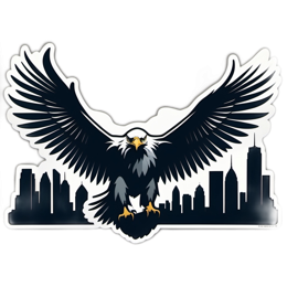 artistic eagle silhouette SVG PNG design with clean design elements