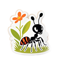 animals sticker flower SVG PNG design with clean design elements, black and orange floral elements