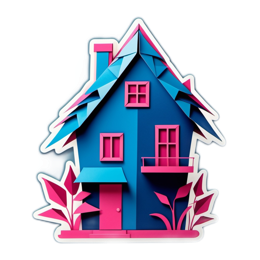 house paperart SVG PNG design with clean design elements