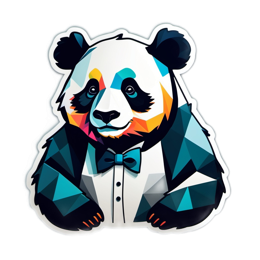 artistic panda SVG PNG design with clean design elements