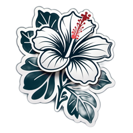 hibiscus flower SVG PNG design with clean design elements, white and red floral elements
