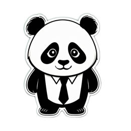 panda character cute SVG PNG design with clean design elements