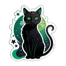blackcat sticker SVG PNG design with clean design elements