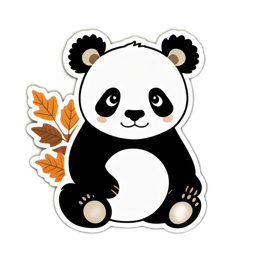 panda autumn SVG PNG design with clean design elements