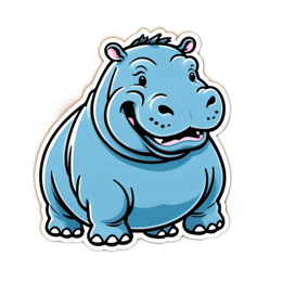 happy hippo SVG PNG design with clean design elements