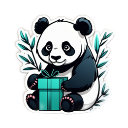 panda gift SVG PNG design with clean design elements