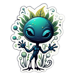 alien plant SVG PNG design with clean design elements