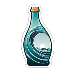 nature wave bottle SVG PNG design