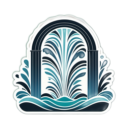 waterfall fountain SVG PNG design with clean design elements