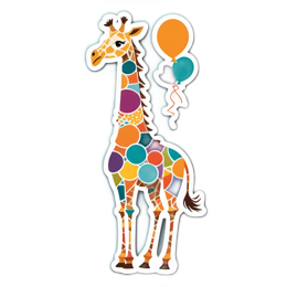 artistic giraffe balloon SVG PNG design with clean design elements