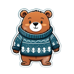 animals bear sweater SVG PNG design