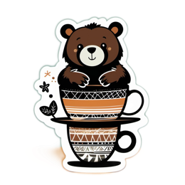 coffee bear sticker SVG PNG design