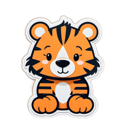 sticker tiger SVG PNG design with clean design elements
