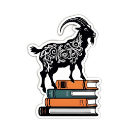 artistic goat books SVG PNG design with clean design elements