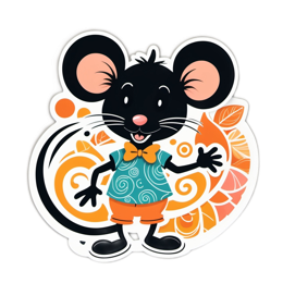 sticker cartoon mouse SVG PNG design