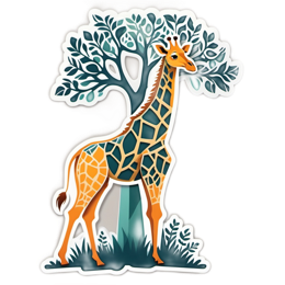 nature giraffe SVG PNG design with clean design elements