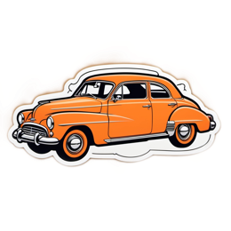 vintage car orange SVG PNG design with clean design elements