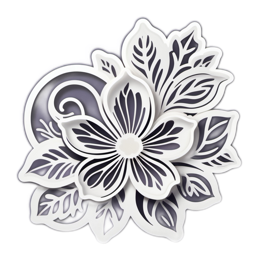 flower paperart SVG PNG design with clean design elements, black and white floral elements