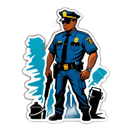 police officer sticker SVG PNG design with clean design elements