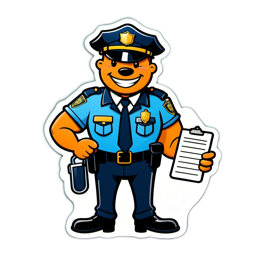 police character cartoon SVG PNG design with clean design elements