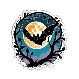 moon bat SVG PNG design with clean design elements