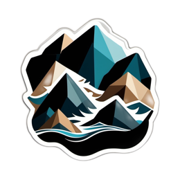 mountains water SVG PNG design with clean design elements
