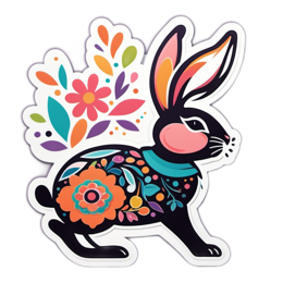 flower rabbit SVG PNG design with clean design elements, floral elements