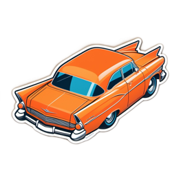 sticker orange car SVG PNG design with clean design elements