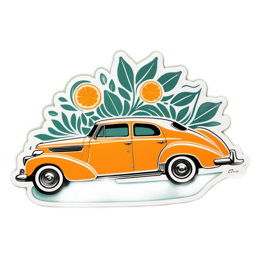vintage car oranges SVG PNG design with clean design elements