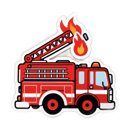 fire truck flames SVG PNG design with clean design elements