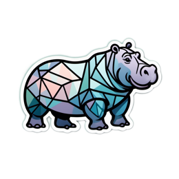 hippo geometric SVG PNG design with clean design elements