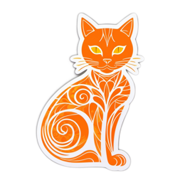 artistic orange cat SVG PNG design with clean design elements