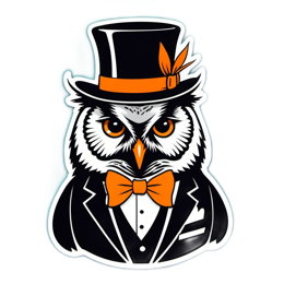 owl hat tuxedo SVG PNG design with clean design elements