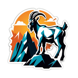 mountain goat SVG PNG design with clean design elements