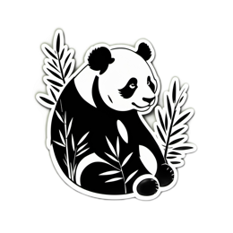 panda blackwhite nature SVG PNG design with clean design elements