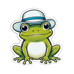 frog hat sticker SVG PNG design with clean design elements